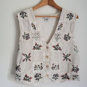 Vintage Embroidered 100% Cotton Vest